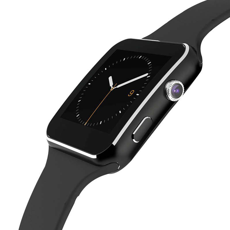 Bakeey X6 Curved HD Camera SIM Card Call Sleep Monitor Built-in Apps Smart Watch f... (COLOR: BLACK)