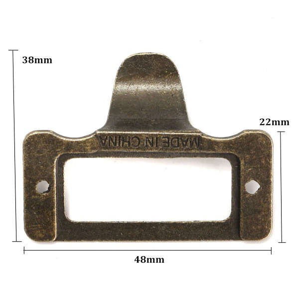 10Pcs 48MM*38MM Brass File  Label Tag Drawer Handle Knob With Screws