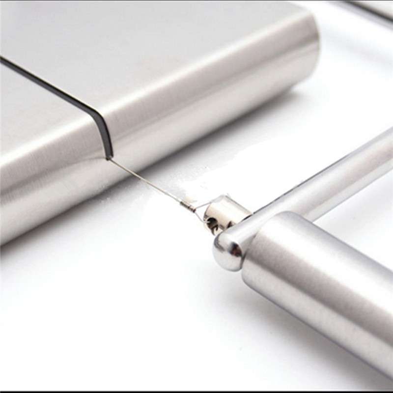 KCASA Stainless Steel Wire Cheese Slicer Butter Cutter Knife with Cheese Board Making Dessert Blade