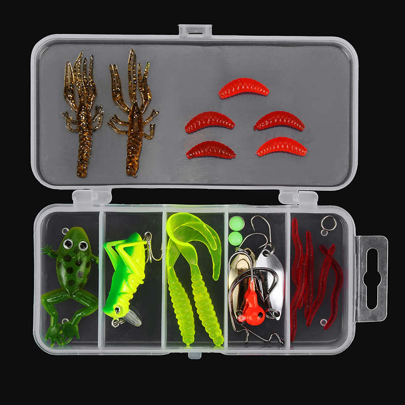 24/72/83Pcs/Set Soft Hard Fishing Lure With Box Set Small Lure Bass Crank Bait Hooks Kit