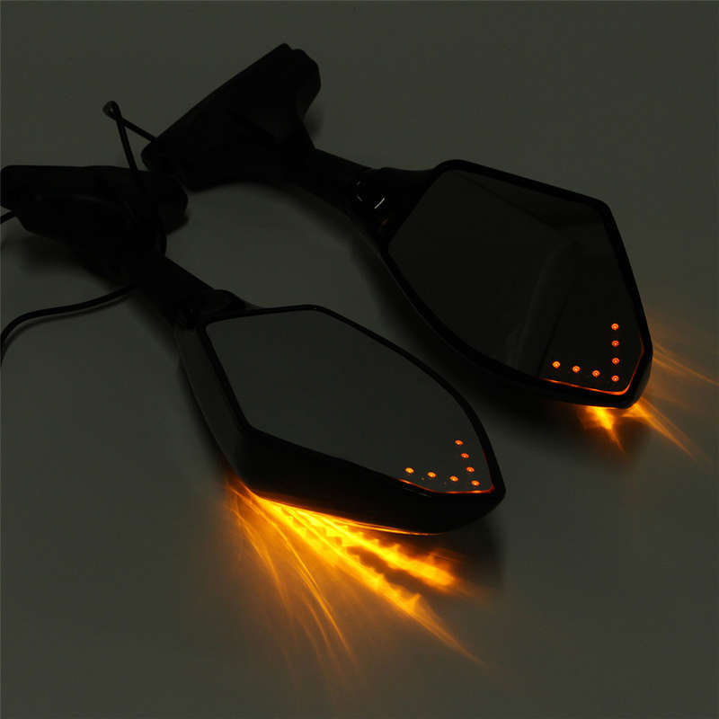 Motorcycle Rearview Mirrors With LED Turn Signal Light For KAWASAKI NINJA 65