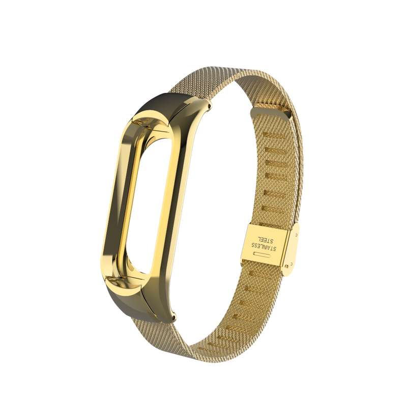 Xiaomi Mi Band 3 Smart Watch Metal Strap Screwless Buckle Stainless Steel Replacement Wristband