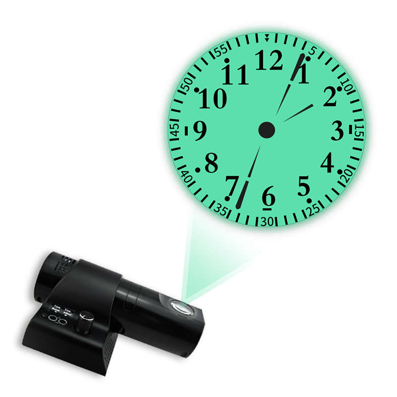 Loskii HC-27 180 Degree Rotation Dual Dial Plate LED Display Remote Control Wall Projection Clock