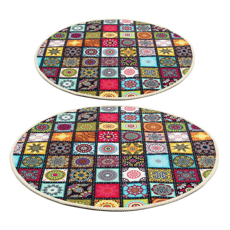 60/80/100/120CM Mandala Pattern Round Carpet Living Room Area Rugs Floor Mat