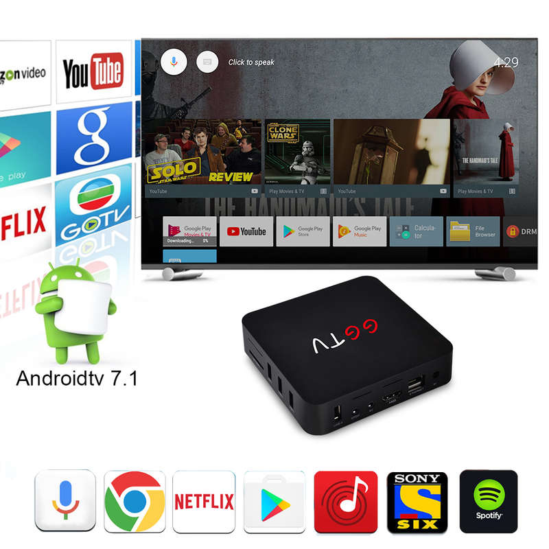 GGTV RK3328 4GB RAM 32GB ROM Android 7.1 H.265 VP9 USB3.0 4K TV Box - 0.53kg