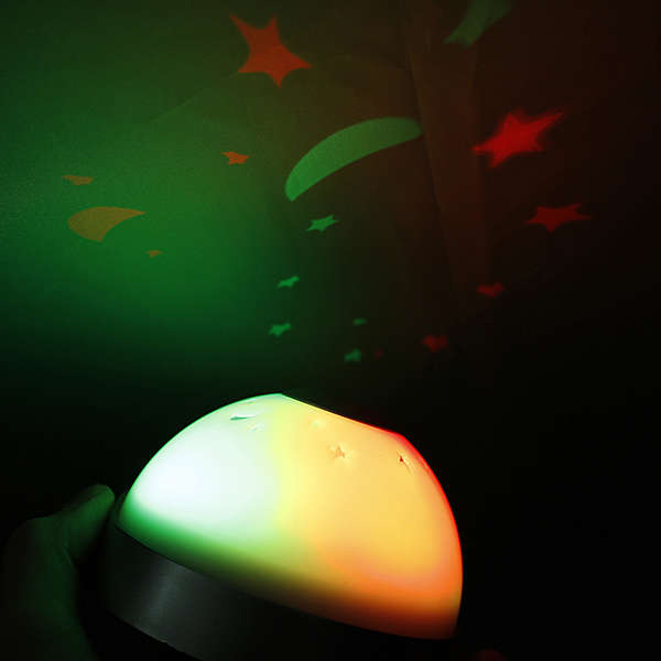 LED Laser Projector 3 color Night Light Alarm Clock