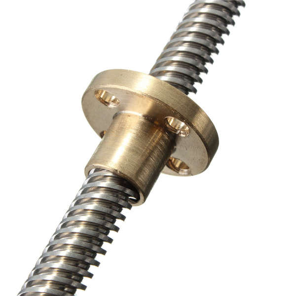 Machifit 400mm T8 Lead Screw 8mm Thread 2mm Pitch Lead Screw with Copper Nut