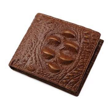 leather wallet Men Crocodile Pattern Genuine Leather Short Wallet