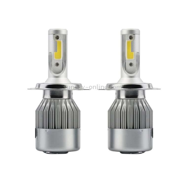2 PCS C9 H4 18W 1800LM 6000K Waterproof IP68 Car Auto LED Headlight with 2 COB LED Lamps
