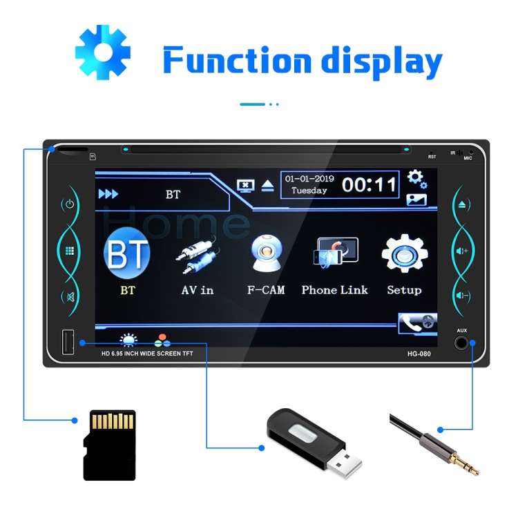 Q3414 6.95 inch Touch Capacitive Screen Car MP5 Player Support FM / Bluetooth