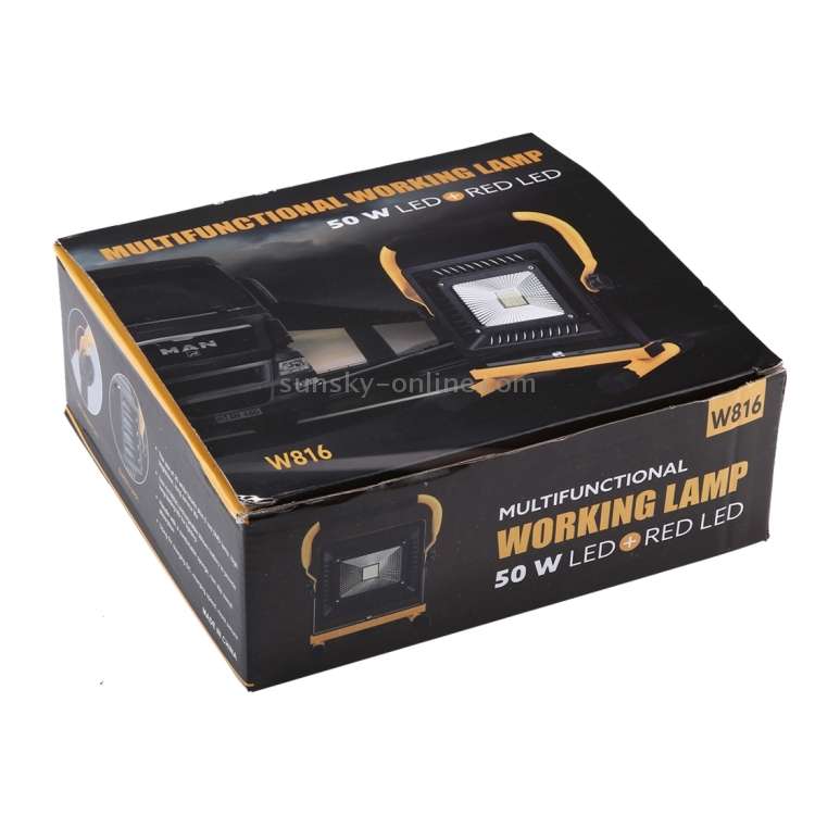 50W LED RECHARGEABLE WHITE LIGHT + RED FLASHING WORK