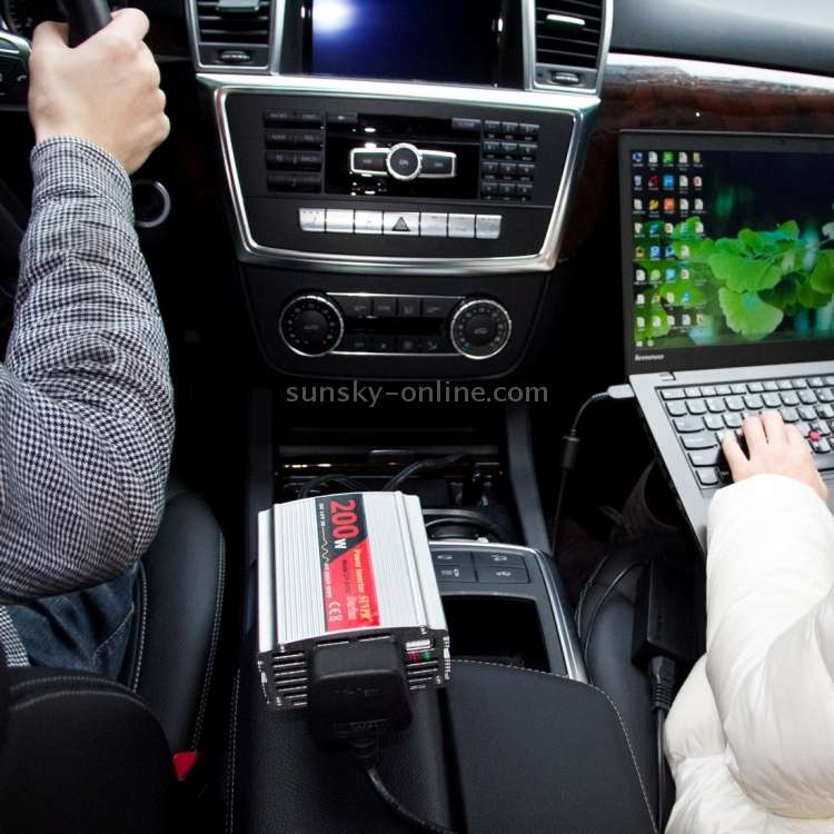 SUVPR DY-8103 200W DC 12V to AC 220V Car Power Inverter with 500mA USB Port & Power Socket