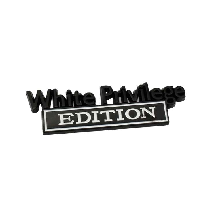 Car Metal Leaf Board Car Logo White Privilege Edition Modified Car Body Sticker Sign