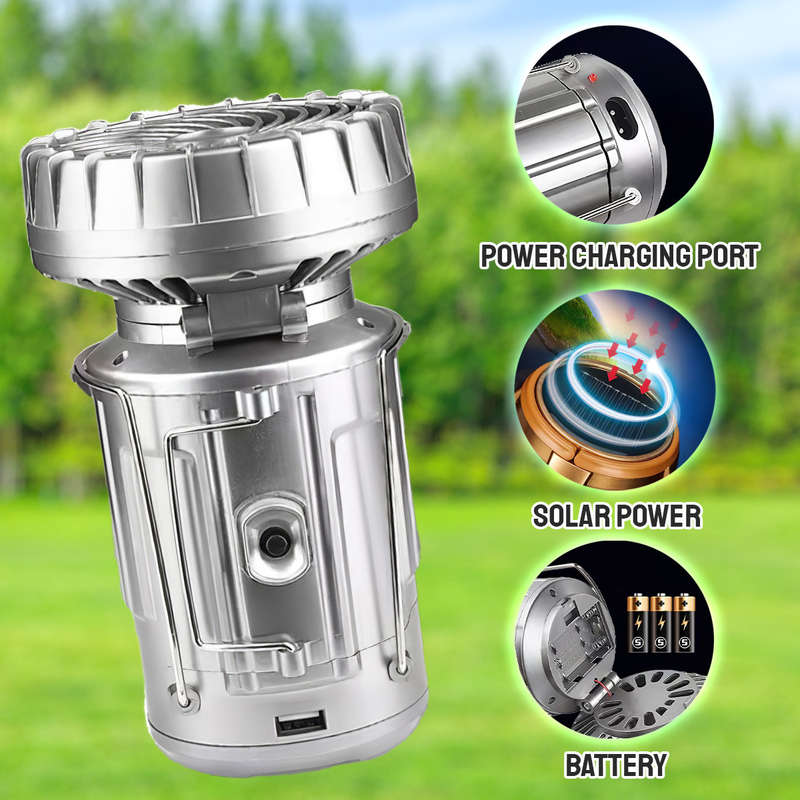 Solar FAN - with Solar panel charging Dual power