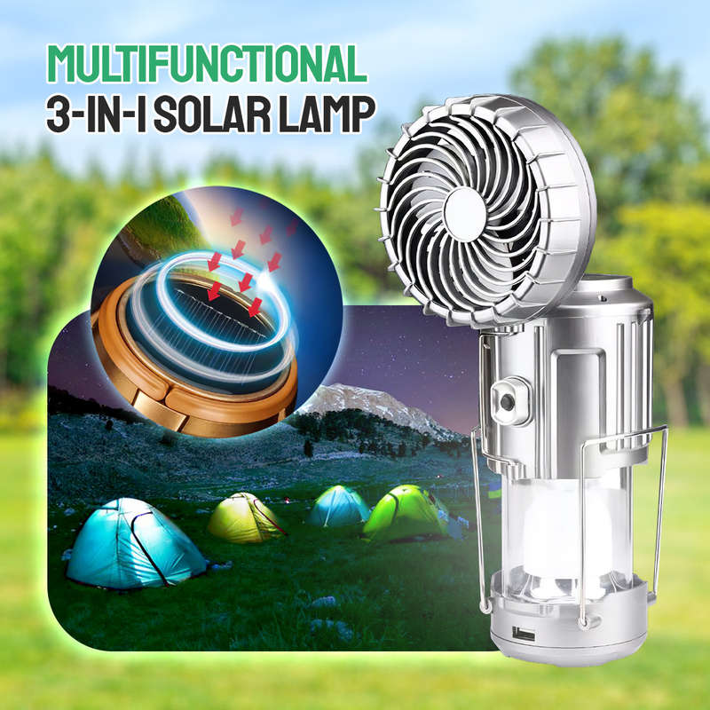 Solar FAN - with Solar panel charging Dual power