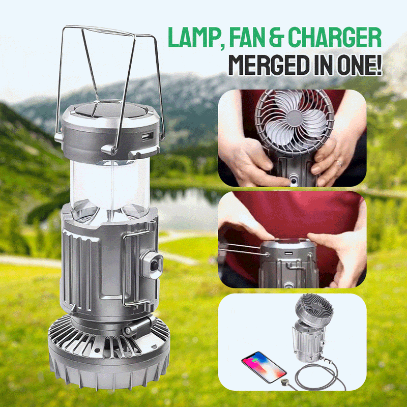 Solar FAN - with Solar panel charging Dual power