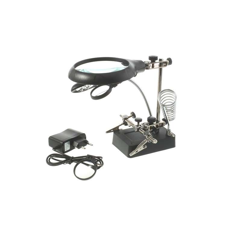5 LED Auxiliary Clip Magnifier AC/DC Interchangeable Desktop Welding Modelling Tool-1
