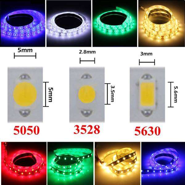 1M 5050 SMD 60LED Flexible LED Strip Light Red/Green/Blue Waterproof 12V