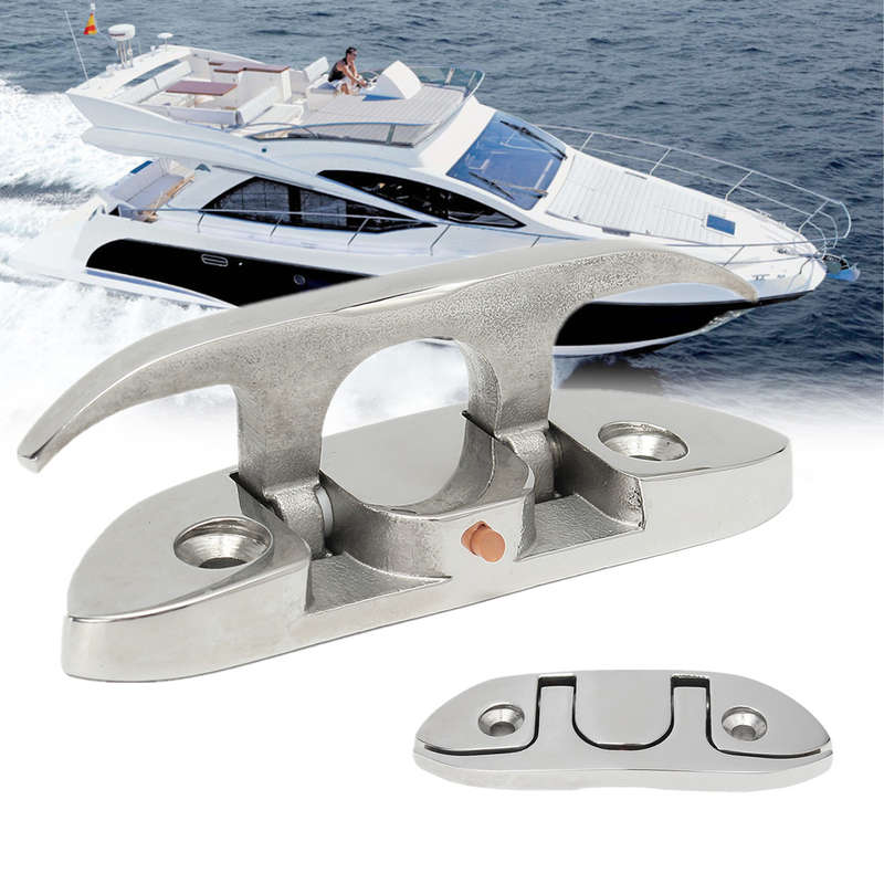 316 Stainless Steel Marine Flip Up Folding Pull Up Cleat 4-1/2 Inch 118mm for Boat