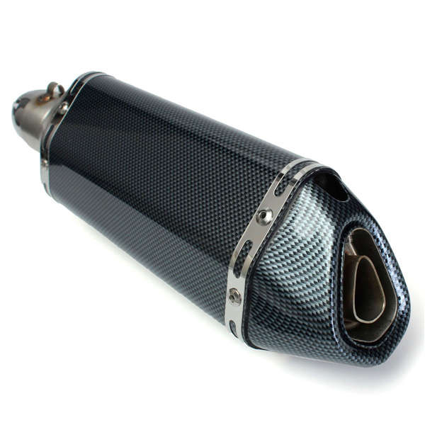 51mm Motorcycle Exhaust Muffler Silencer Pipe System Stainless Steel Carbon Fibers