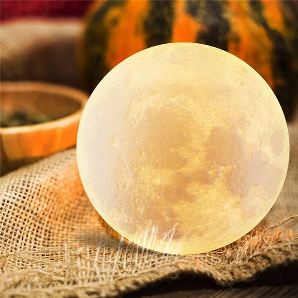 13CM 3D Moon Lamp USB LED Color Changing Night Light Table Desk Lamp