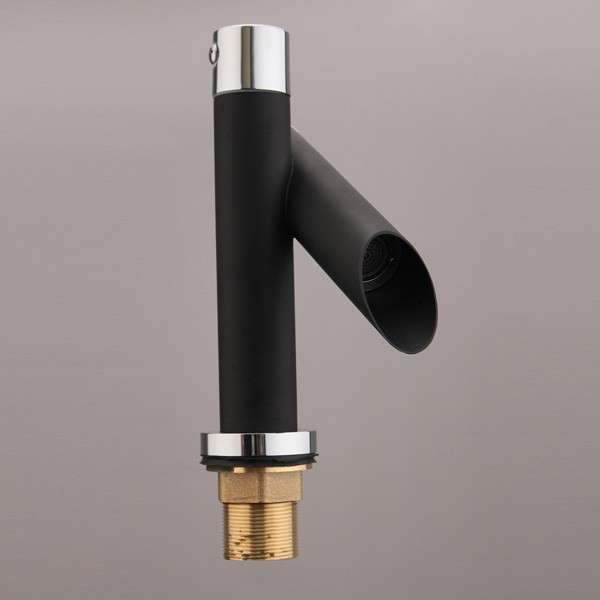 Kitchen Unique Single Handle Black Bathroom Bath Basin Sink Mixer Tap Waterfall Faucet