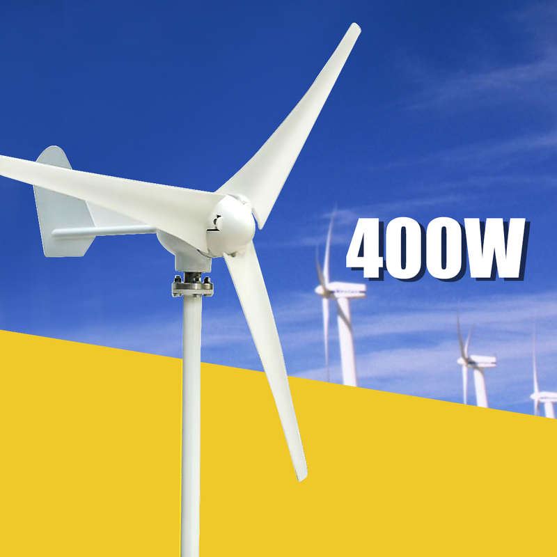 400W Wind Turbine Generator DC 24V 3/5 Blade Power Supply with Charge Controller
