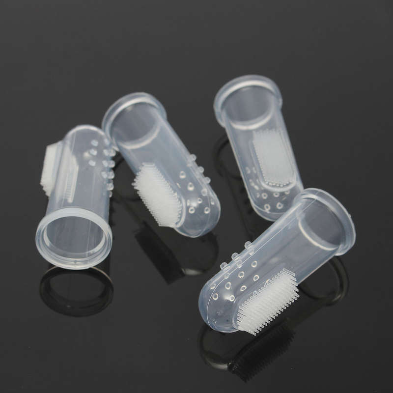 4pcs Baby Children Finger Teeth Clean Clear Gum Toothbrush Massage Brush Soft Silicone Toothbrush