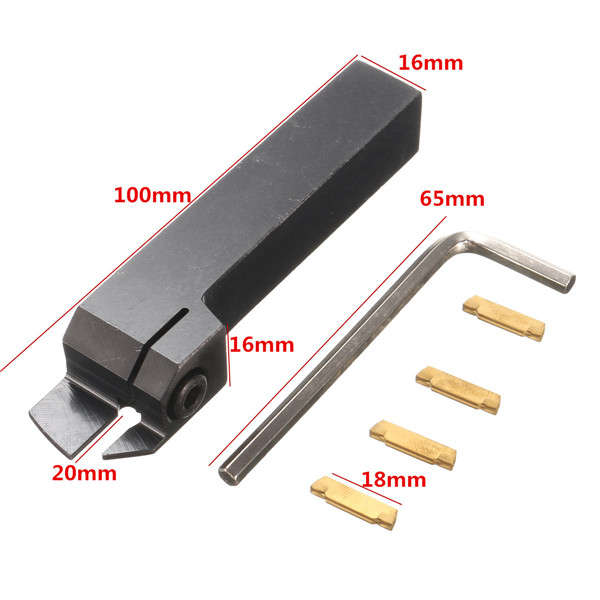 MGEHR1616-3 External Grooving Tool Turning Tool Holder For 3mm Cut With 4pcs MGMN300 Inserts