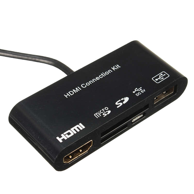 5 in 1 Micro USB MHL to HDMI HDTV Adapter+USB OTG SD Card Reader