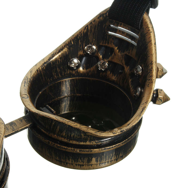 Men Vintage Victorian Gothic Cosplay Rivet Steampunk Goggles Glasses Hippie Sunglasses