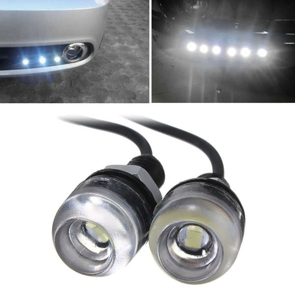 18MM 3LED White LED Eagle Eye Lamp Car Back Up Daytime Running Fog Light