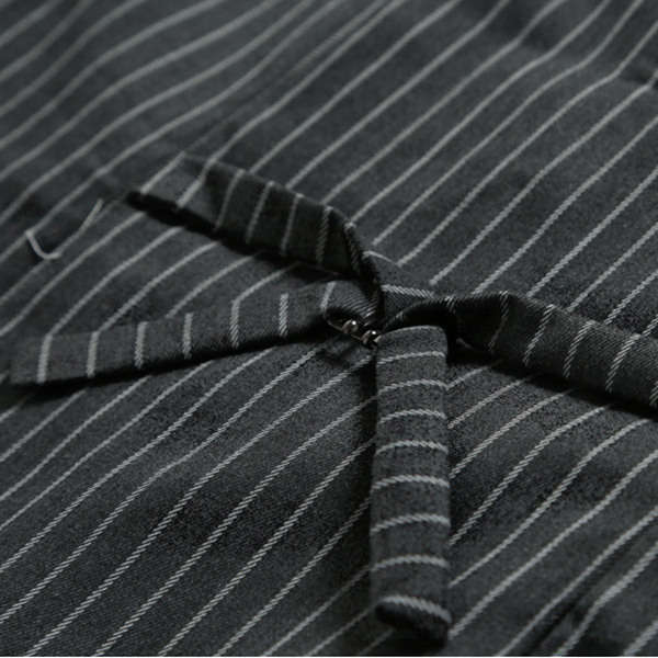 Mens Casual Vertical Stripes Business Slim Short Waistcoats V-neck Dress Suit Vest