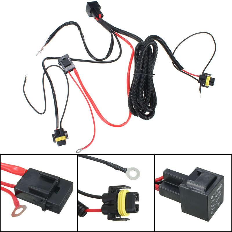 H11 880 Relay Wiring Harness For HID Conversion Kit Add-On Fog Lights LED DRL