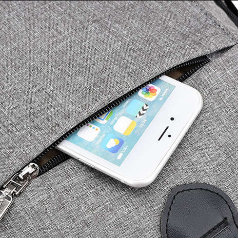 IPRee 49x32x16cm Canvas Anti Theft Travel Backpack with USB Charging port Portable Rechargeable Ba