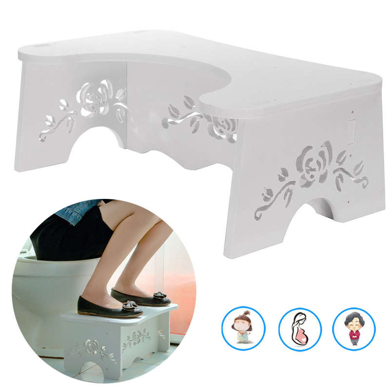 Nonslip Bathroom Squatty Toilet Stool Footstep Bathroom Potty Squat Aid Constipation Piles Relief