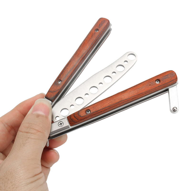 Butterfly Knife Trainning Practice Unsharpened Metal Blade Comb Style Trainer Tool
