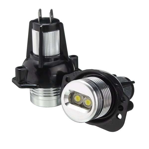 Pair White Angel Eyes LED Halo Ring Maker 6W Light Bulb For BMW E90 E91