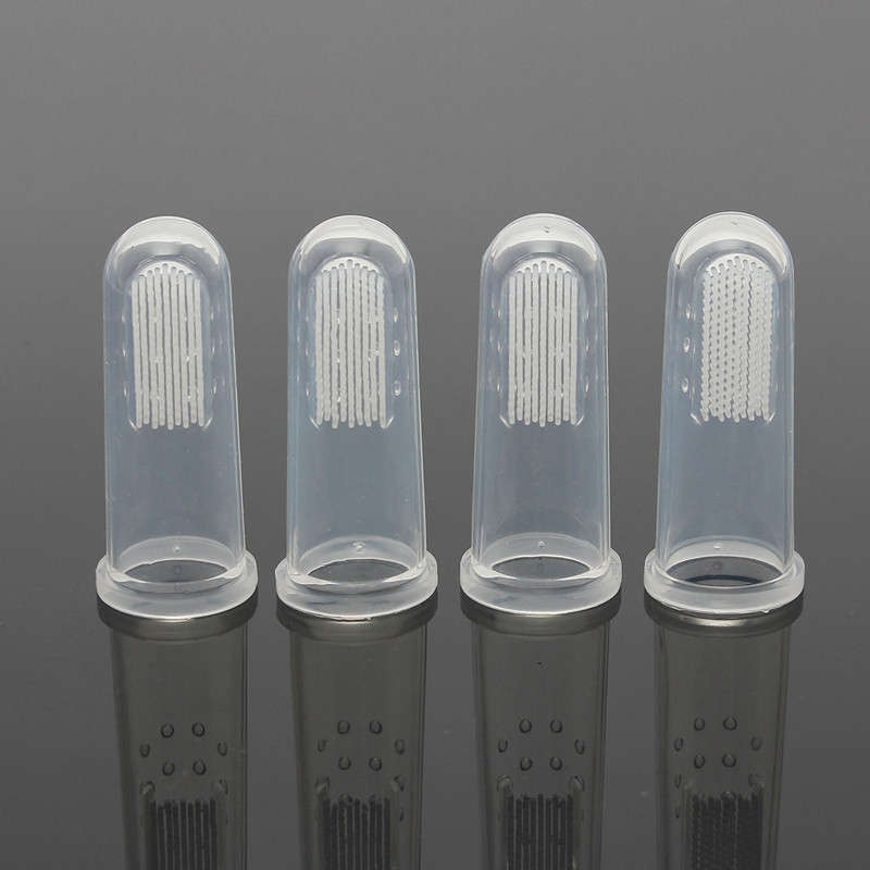 4pcs Baby Children Finger Teeth Clean Clear Gum Toothbrush Massage Brush Soft Silicone Toothbrush