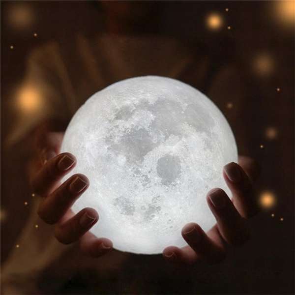 13CM 3D Moon Lamp USB LED Color Changing Night Light Table Desk Lamp