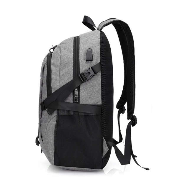 IPRee 49x32x16cm Canvas Anti Theft Travel Backpack with USB Charging port Portable Rechargeable Ba