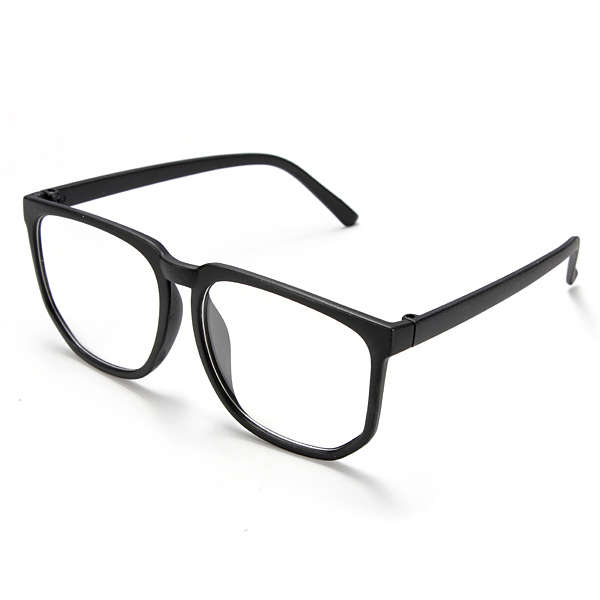 Unisex Retro Plastic Big Black-rimmed Clear Lens Plain Glasses