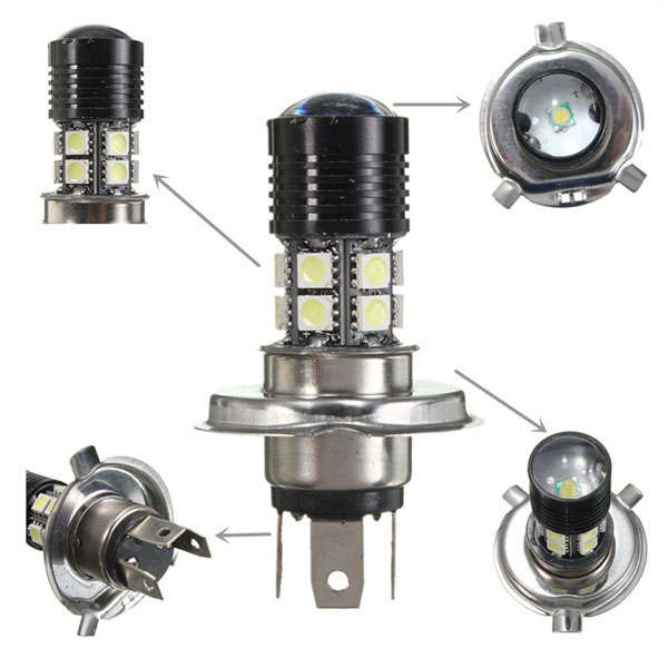 H4 12W White 5050 12SMD LED Car Head Light Bulb