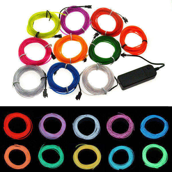 4M 10 colors 3V Flexible Neon EL Wire Light Dance Party Decor Light