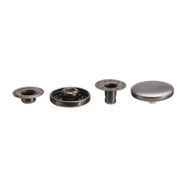 15Set 15mm Black Press Studs Snap Popper Fastener Sewing Leather Buttons DIY Craft Kit