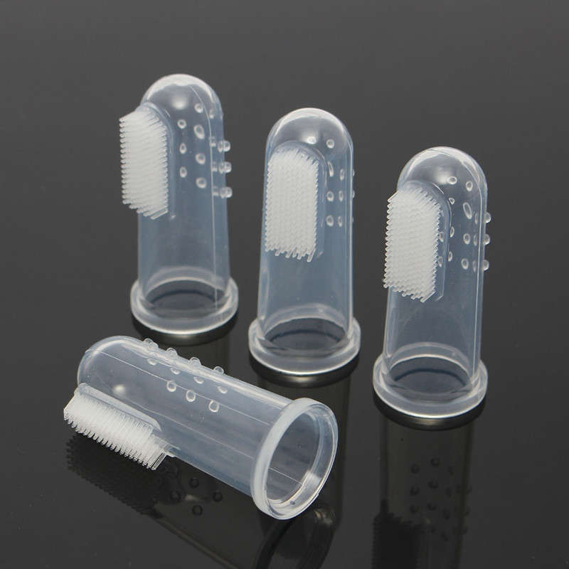 4pcs Baby Children Finger Teeth Clean Clear Gum Toothbrush Massage Brush Soft Silicone Toothbrush