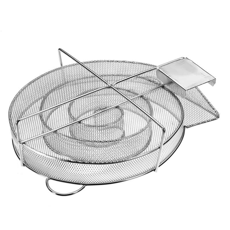 Stainless Steel Wood Chips Grill Basket Smoker Picnic BBQ Cold Smoking Generator Tray