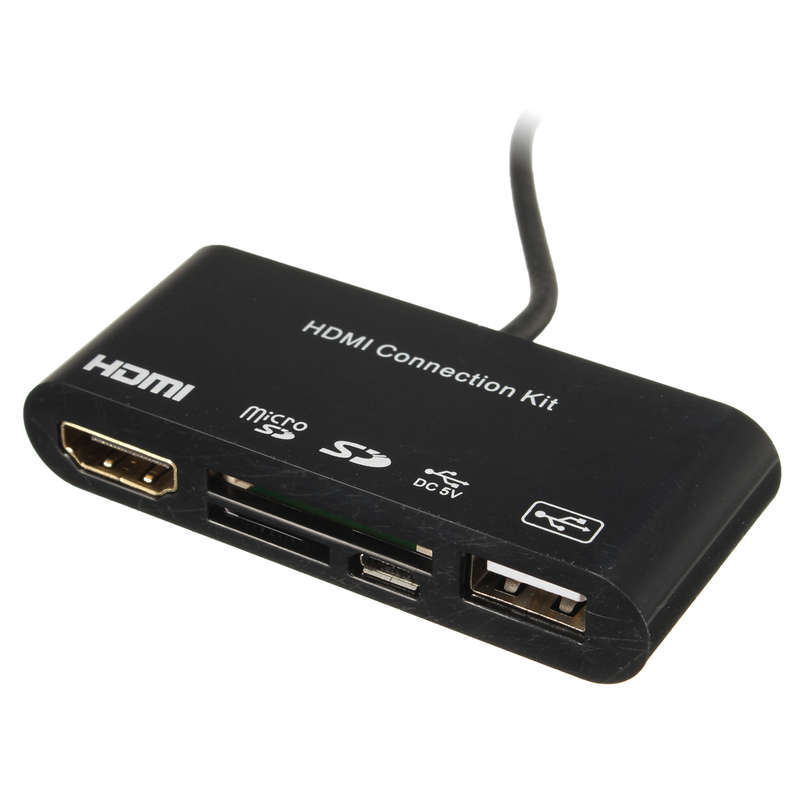 5 in 1 Micro USB MHL to HDMI HDTV Adapter+USB OTG SD Card Reader
