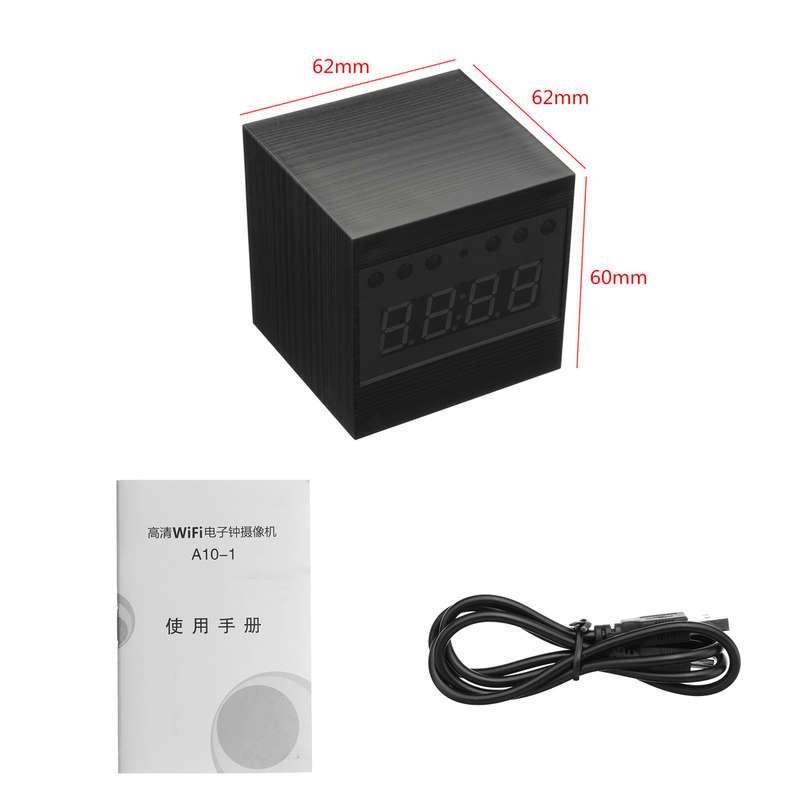 1080P HD Mini WIFI Clock Hidden Camera Wireless IP Night 120° Table Nanny Video Clock
