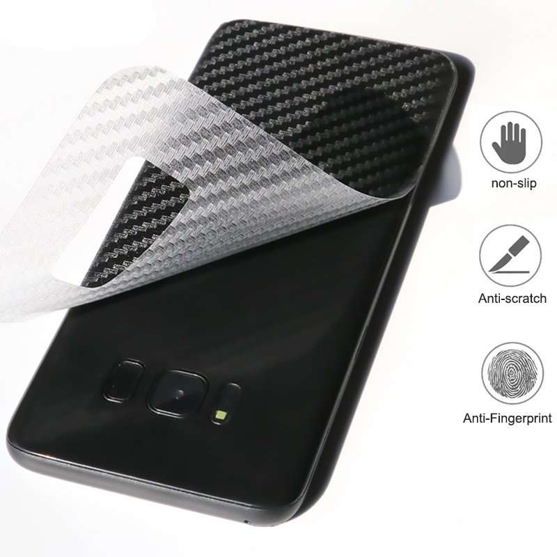 Transparent Back Carbon Fiber Full Coverage Protector Film For Samsung Galaxy S8 5.8 Inch